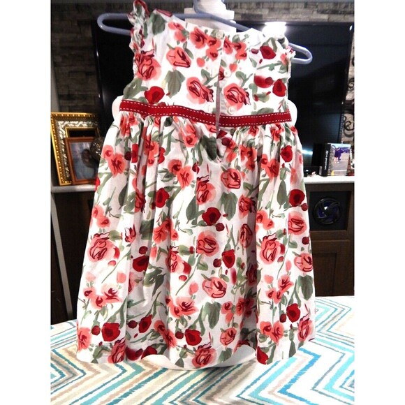 Beautiful Pumpkin Patch 24 Month Dress White wirh Red Flowers & Red Bow. - Picture 5 of 6